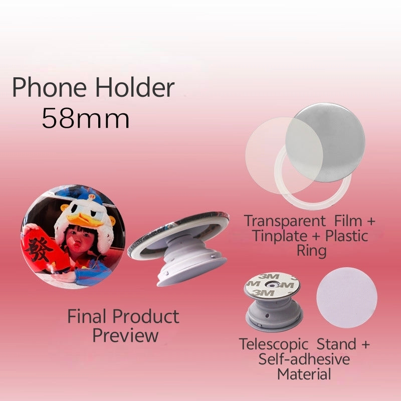 58mm(2.3'') Personalized Photo Pop Socket Phone Stand Portable Expandable Grip Bracket -100 set