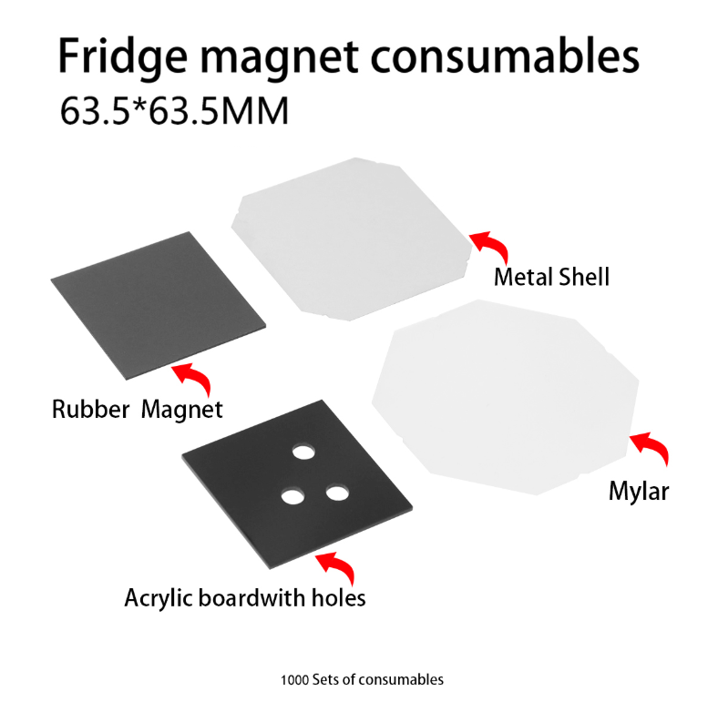63.5×63.5mm(2.5×2.5'') Acrylic Square Magnet Set