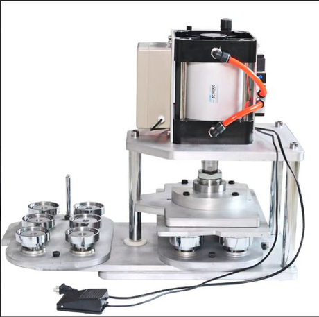 PP800 Pneumatic multi die heads machine for making badges/fridge magnets