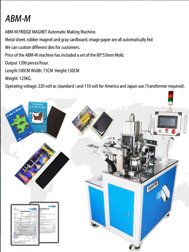 ABM-M MAGNET Automatic Making Machine 80*53mm in the Video.