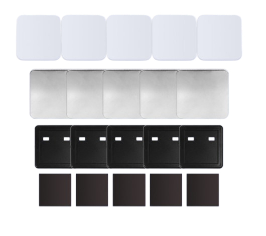 50×50mm(2×2'') Square Black Plastic Magnet Set