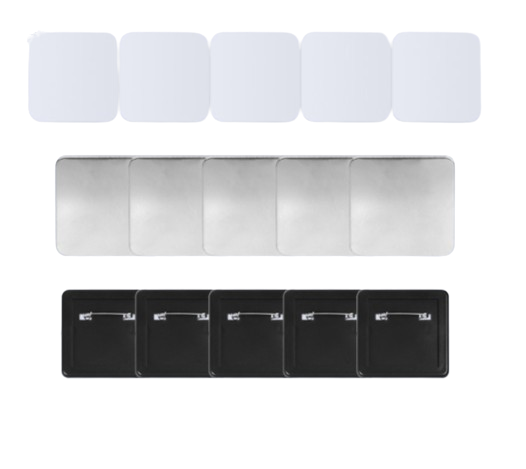 50×50mm(2×2'') Square Black Plastic Badge Set