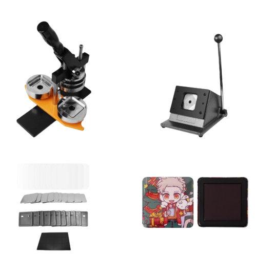 50×50mm(2×2'') Square Black Plastic Magnet Set