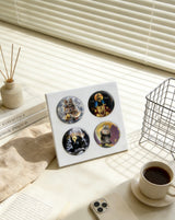 58mm Round Fridge Magnet Photo Frame, Multi-Slot Picture Display Stand, Home Decor Ornament