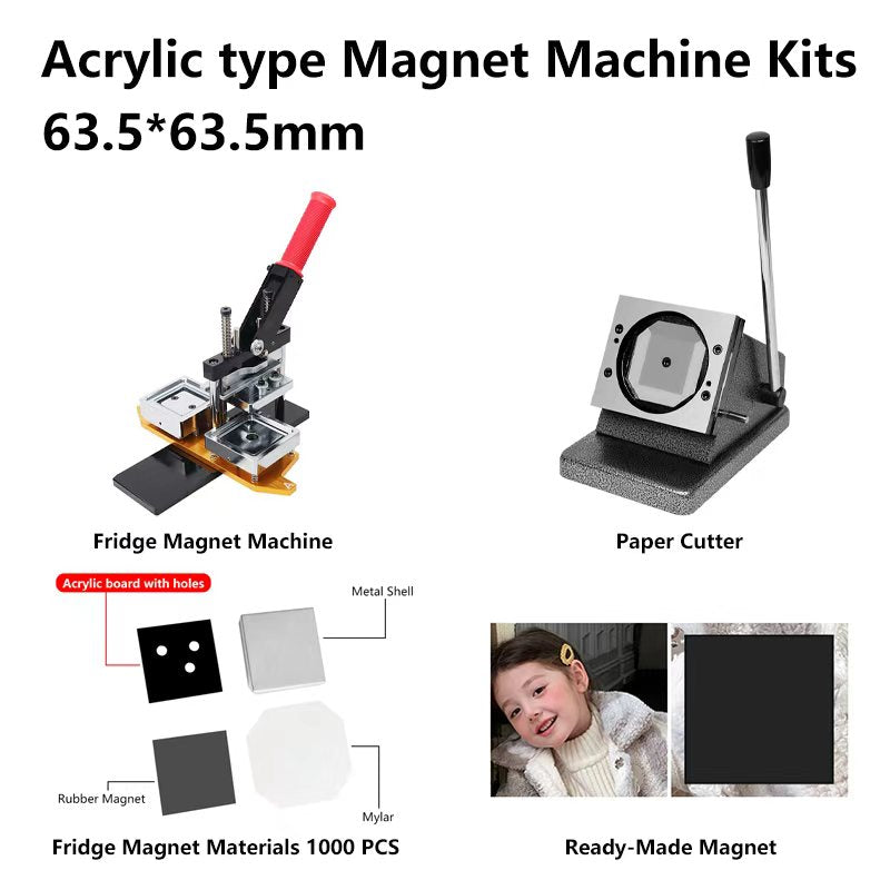 63.5×63.5mm(2.5×2.5'') Acrylic Square Magnet Set